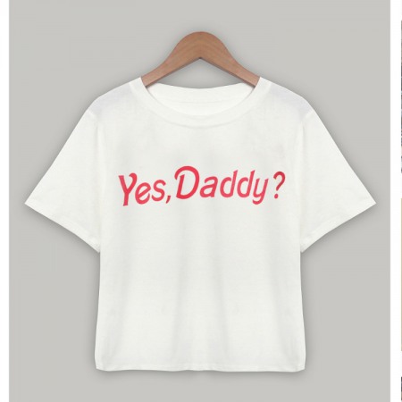 Letter Print Short Slim T-Shirt